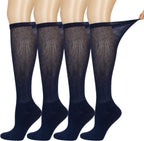 Diabetic Socks for Men & Women, No-Binding Knee High Socks 4 Pairs