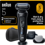 Braun Electric Razor for Men Series 5, Beard Shaver, Electric Shaver with Body Groomer and Travel Case, S5 5155cs