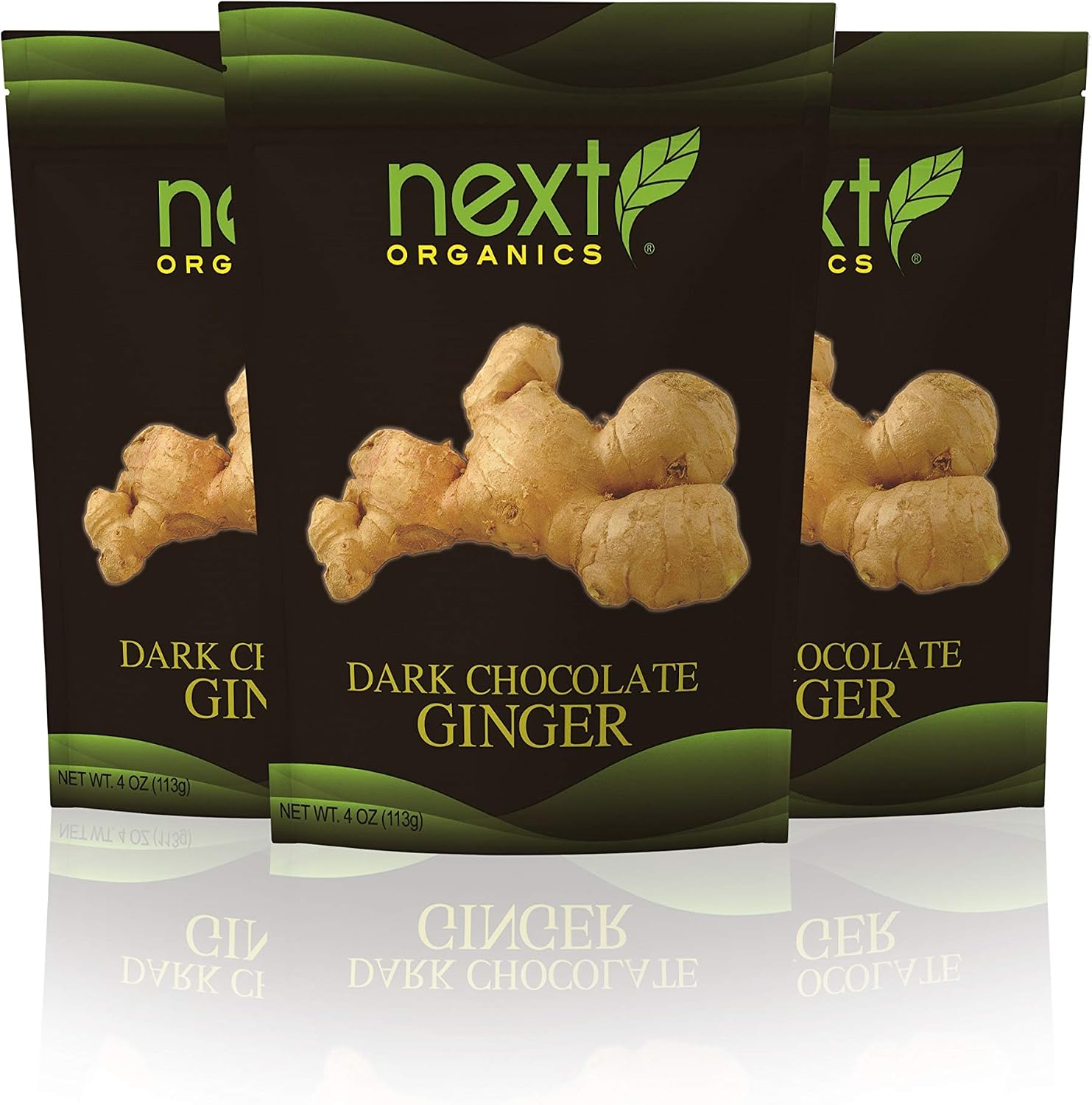 Next Organic Ginger Dark Chocolate Covered, 4-Ounce (Pack of 3)