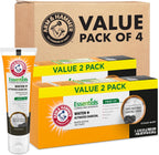 ARM & HAMMER Essentials Fluoride-Free Toothpaste, Whitening + Activated Charcoal Toothpaste, 4 Pack of 4.3oz Tubes, Clean Mint, 100% Natural Baking Soda