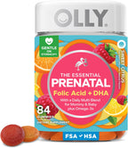 OLLY Prenatal Multivitamin Gummy, Daily Multi Blend for Mommy & Baby, Folic Acid, Omega 3 DHA, Vitamins A & D, Sweet Citrus Flavored, 42 Day Supply - 84 Count
