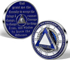 Rotating Triangle Sobriety Coin - 12 Steps AA Recovery Medallions, Spinning Sober Chip for Milestone Celebrations, Year Markers & Support Inspirational Sobriety Gifts for Men & Women