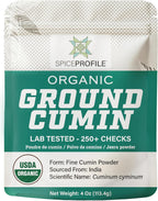 Spice Profile USDA Organic Cumin Powder, Lab Tested for Heavy Metals, Resealable 4oz Pouch, Jeera, Comino Molido