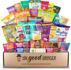 Deluxe VEGAN Snacks Care Package: Delicious Vegan Jerky, Protein Bars, Cookies, Chips, Puffs, Fruit & Nuts, Healthy Gift Basket Alternative, Snack Variety Pack, College Student Care Package