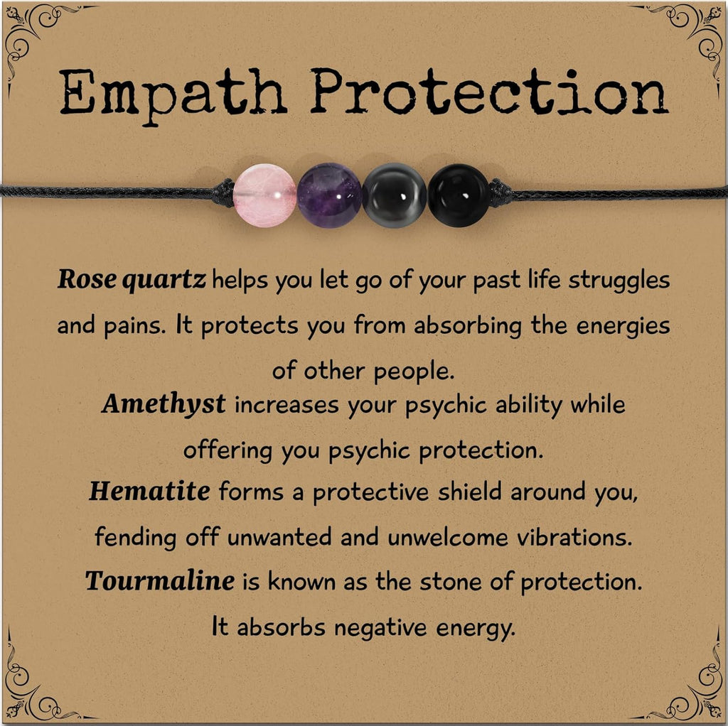 Crystal Healing Bracelets Gifts for Women: Mothers Day Gifts for Mom - Spiritual Natural Stone Empath Protection Bracelets Birthday Graduation Gifts for Friends Sister Mom Daughter