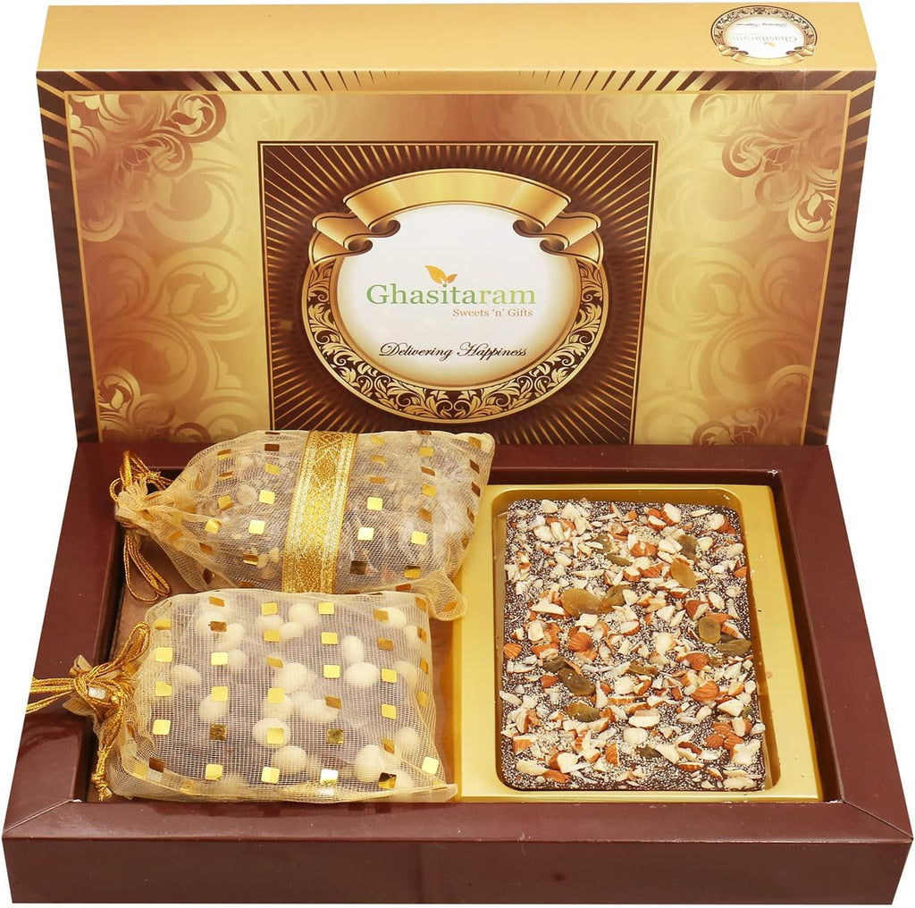 Ghasitaram Gifts Valentines Gift Valentines Day Chocolates for Girlfriend/Boyfriend/Husband and Wife Valentines Special Chocolate Walnut Chocolate Bark Big with Chocolate Brittles and Nutties