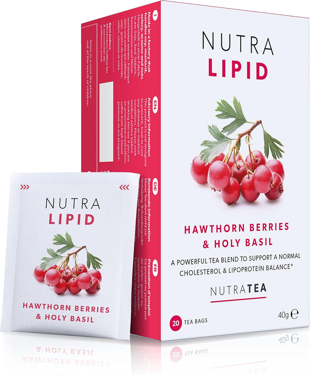 NUTRALIPID - Lipid Management Tea | Cholesterol Tea – Supports Cholesterol Levels and Heart Health – Includes Red Yeast Rice & Fenugreek - 40 Enveloped Tea Bags - by Nutra Tea - Herbal Tea - (2 Pack)