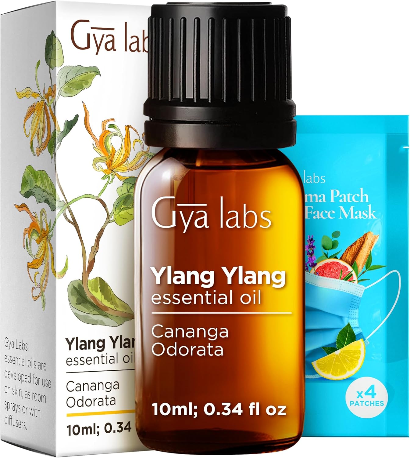 100% Pure Ylang-Ylang Essential Oil - 0.34 Fl Oz - Ylang-Ylang Oil for Hair, Skin, Diffuser, Aromatherapy & DIY Candle Making Scent