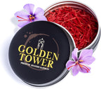 Saffron Threads by Golden Tower - Pure and Geniune all Red Saffron strands - 0.035 Ounces / 1 Gram - Premium Grade Saffron Ideal for Paella, Chicken, Curry, Tea and many more dishes (1 Gram)