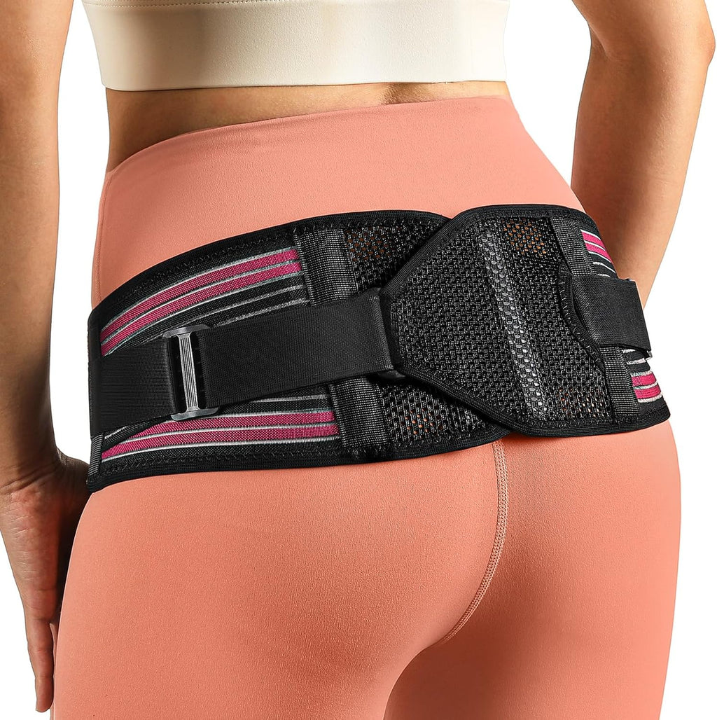 X-Shape Hip Brace - SI Joint & Sacroiliac Support Belt for Sciatica Pain Relief, Postpartum Recovery, Pelvic Stabilization - Breathable Two-Panel Design with 4 Silicone strips (Adjustable, L)