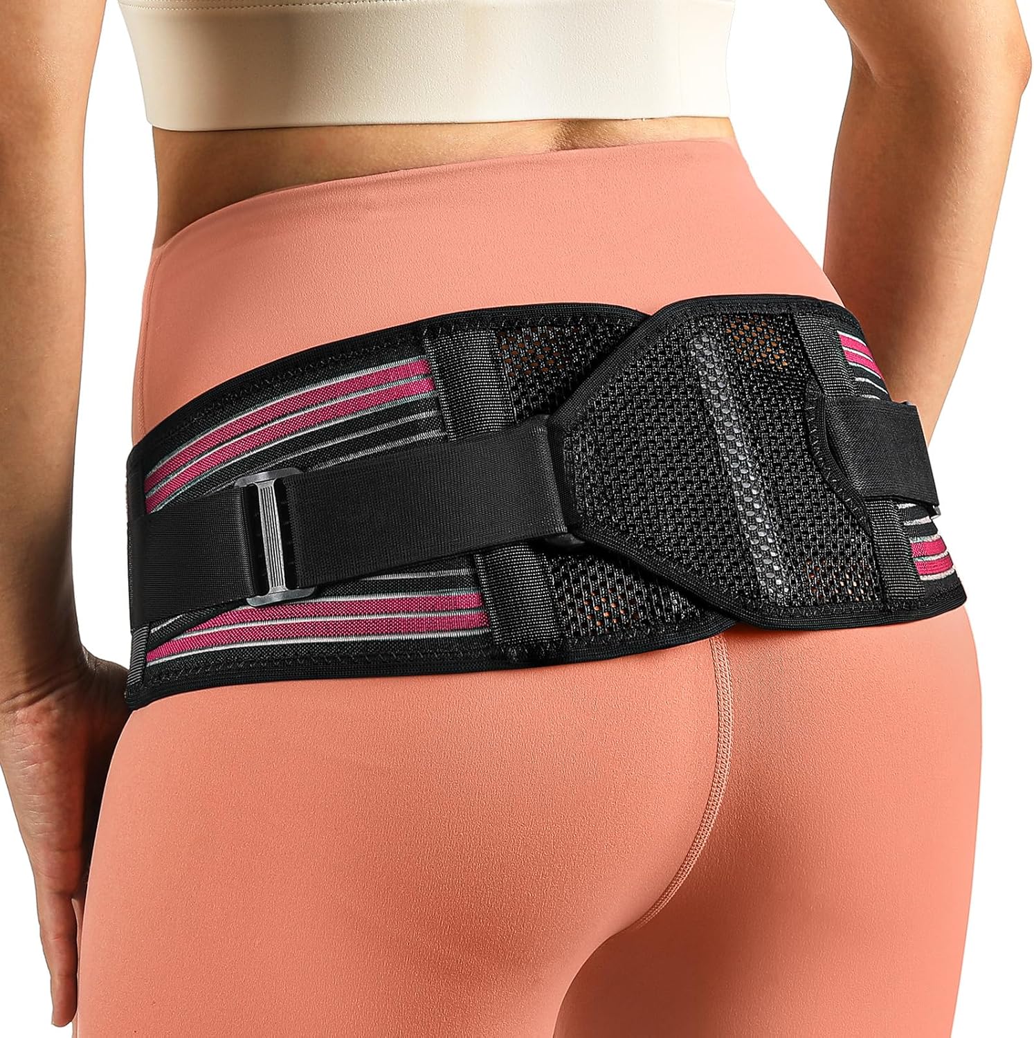 X-Shape Hip Brace - SI Joint & Sacroiliac Support Belt for Sciatica Pain Relief, Postpartum Recovery, Pelvic Stabilization - Breathable Two-Panel Design with 4 Silicone strips (Adjustable, L)