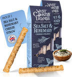West Country Legends Sea Salt & Rosemary Cheese Straws 100g – Traditional Cheddar Cheese Straws with Sea Salt and Rosemary – Oven Baked Breadsticks Made with Butter Puff Pastry – Savory Bread Sticks Snacks Gourmet Bakery Treat – Pack of 2