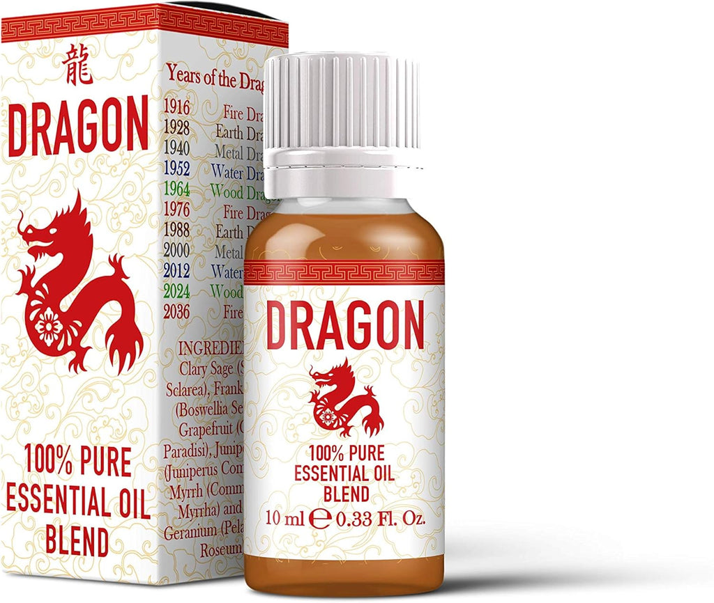 Mystix London | Dragon - Chinese Zodiac Essential Oil Blend 10ml - for Diffusers, Aromatherapy & Massage Blends | Perfect as a Gift | Vegan, GMO Free