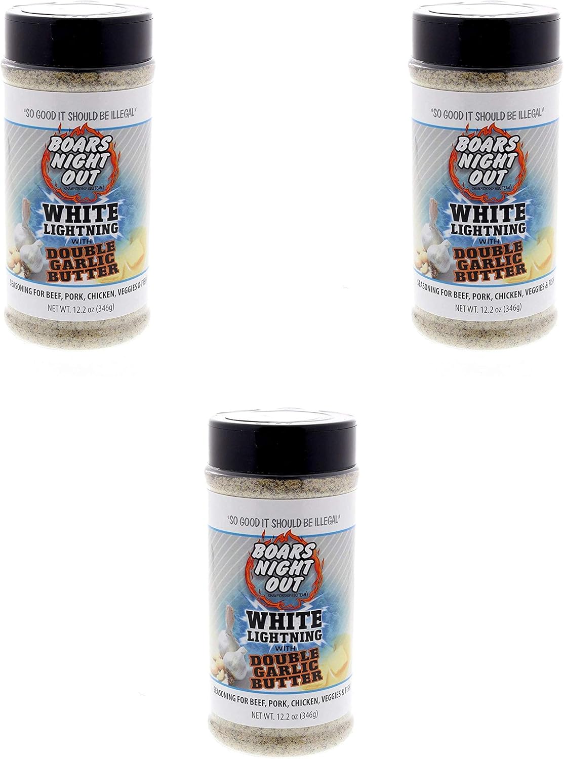 Boars Night Out White Lightning with Double Garlic Butter Pack of 3