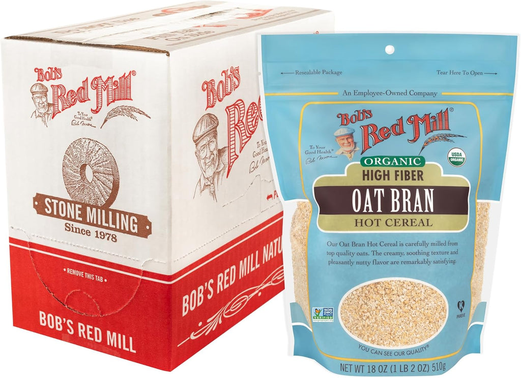Bob's Red Mill Organic Oat Bran, 18oz (Pack of 4) - Non GMO, Vegan, Kosher