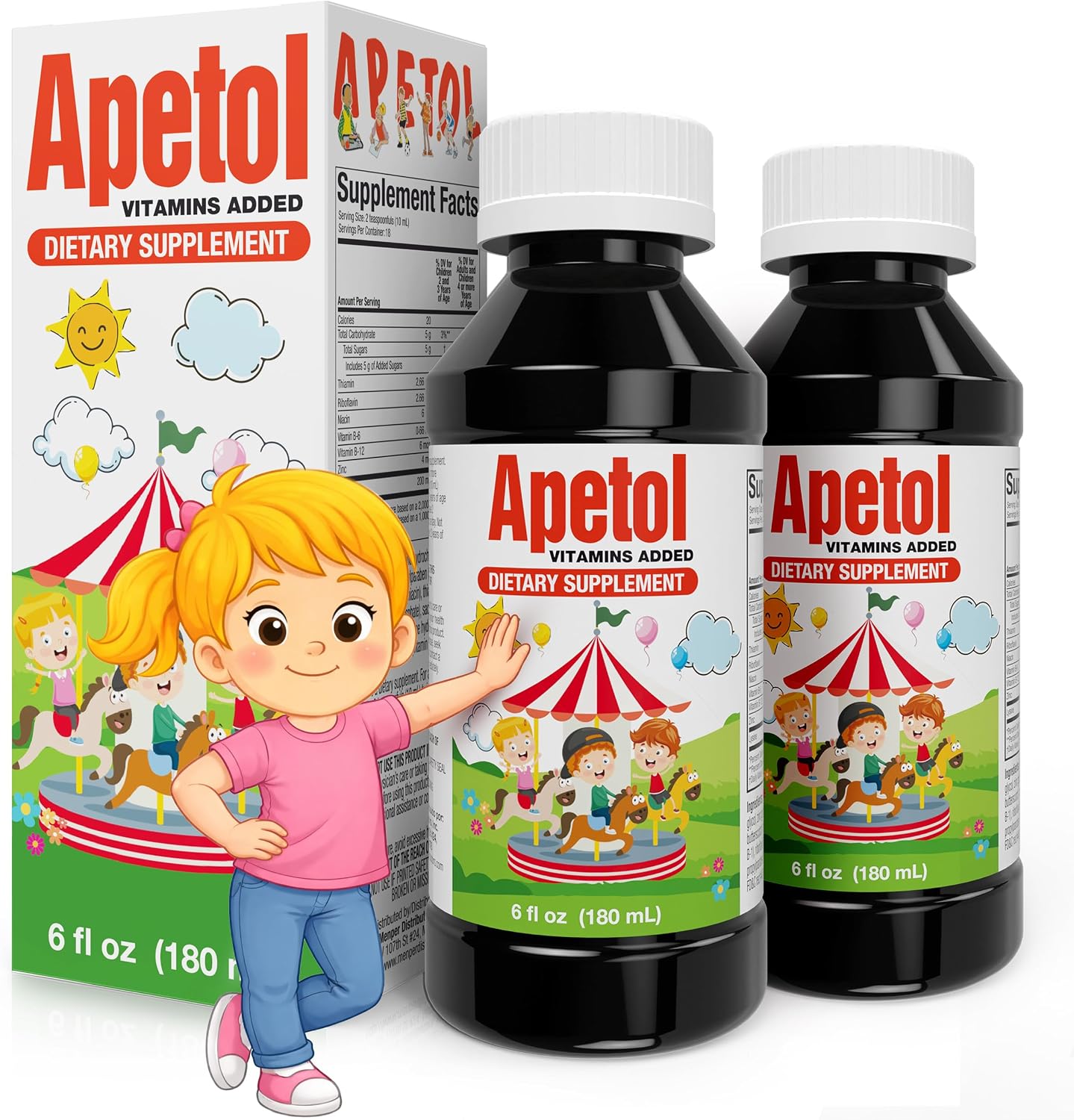 Appetite Booster for Kids & Adults | Liquid multivitamin Syrup with B Complex & Zinc | Daily Weight gain Supplement for Energy & Vitality | Appetite Stimulant | Easy-to-Take Liquid | 2-Pack