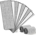 10 Pcs Reusable Mop Pad, 12.6 x 4.7 Inch Gray Mops Replacement Pads Washable Floor Cleaning Mops Pad Compatible with Most Flat Mop for Home, Office, School Cleaning