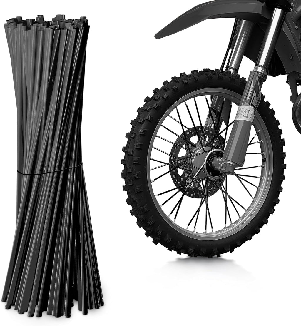 E-riding Bicycle Bike Spoke Protector- 72Pcs Spoke Decoration for Motorcycles, Wheelchairs, Cross-Country Motorcycle Pipe Trim for 8"-21" Rims