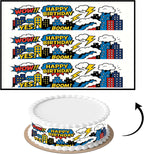 3 pcs Comic Cake Strips Edible birthday cake strips, cake side borders, Icing Sheets 2.7X11.8