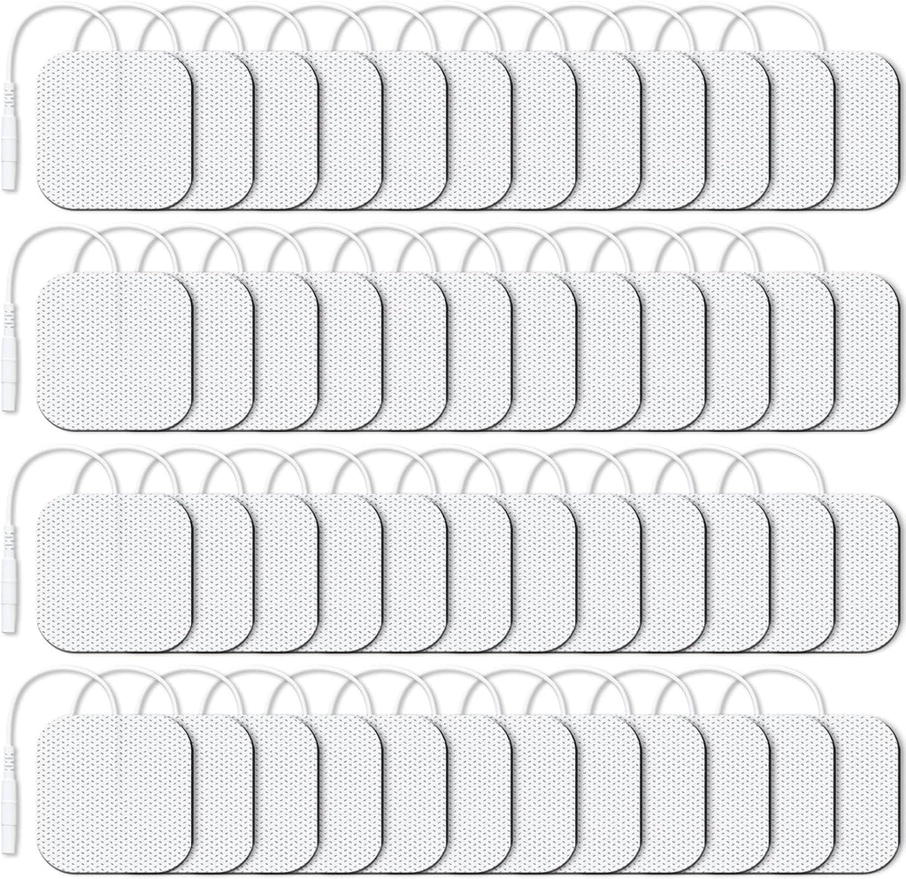 AUVON TENS Unit Electrode Pads 2"x2" 48 Pcs Value Pack, Reusable Latex-Free TENS Unit Pads with Upgraded Self-Adhesion, Non-Irritating Replacement Pads Compatible with TENS 7000, Etekcity, Nicwell