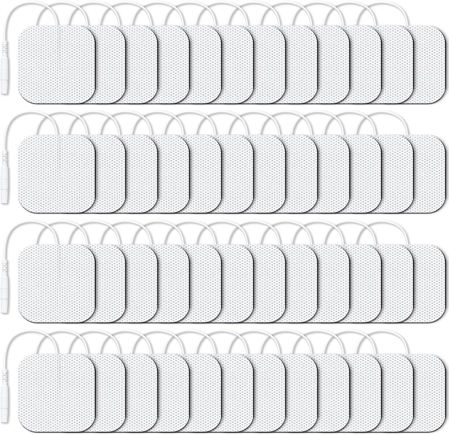 AUVON TENS Unit Electrode Pads 2"x2" 48 Pcs Value Pack, Reusable Latex-Free TENS Unit Pads with Upgraded Self-Adhesion, Non-Irritating Replacement Pads Compatible with TENS 7000, Etekcity, Nicwell
