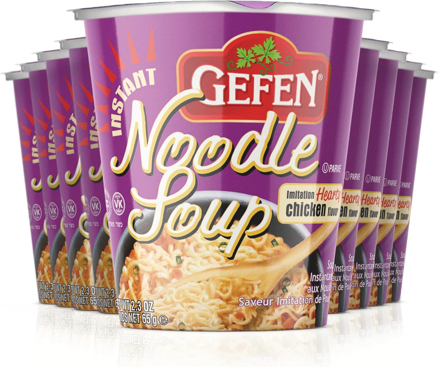 Gefen Instant Noodle Soup, Hearty Chicken Flavored Soup Cup 2.3oz (12 pack)