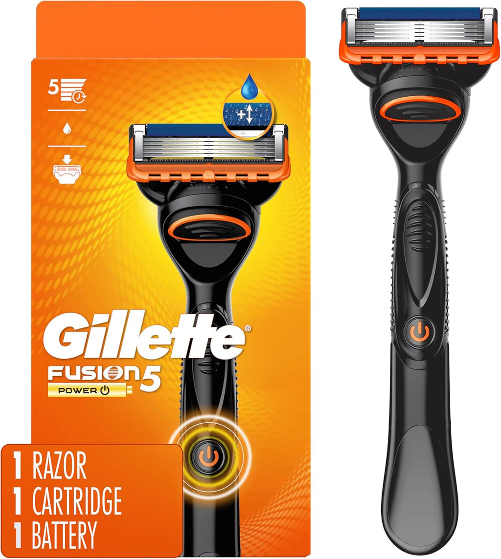 Gillette Fusion5 Power Razor for Men, 1 Gillette Power Razor Handle + 1 Blade Refill