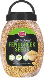 Fenugreek Seeds 5LB Bulk Jar - All Natural, Gluten Friendly, Methi seeds, Trigonella foenum graecum by Spicy World