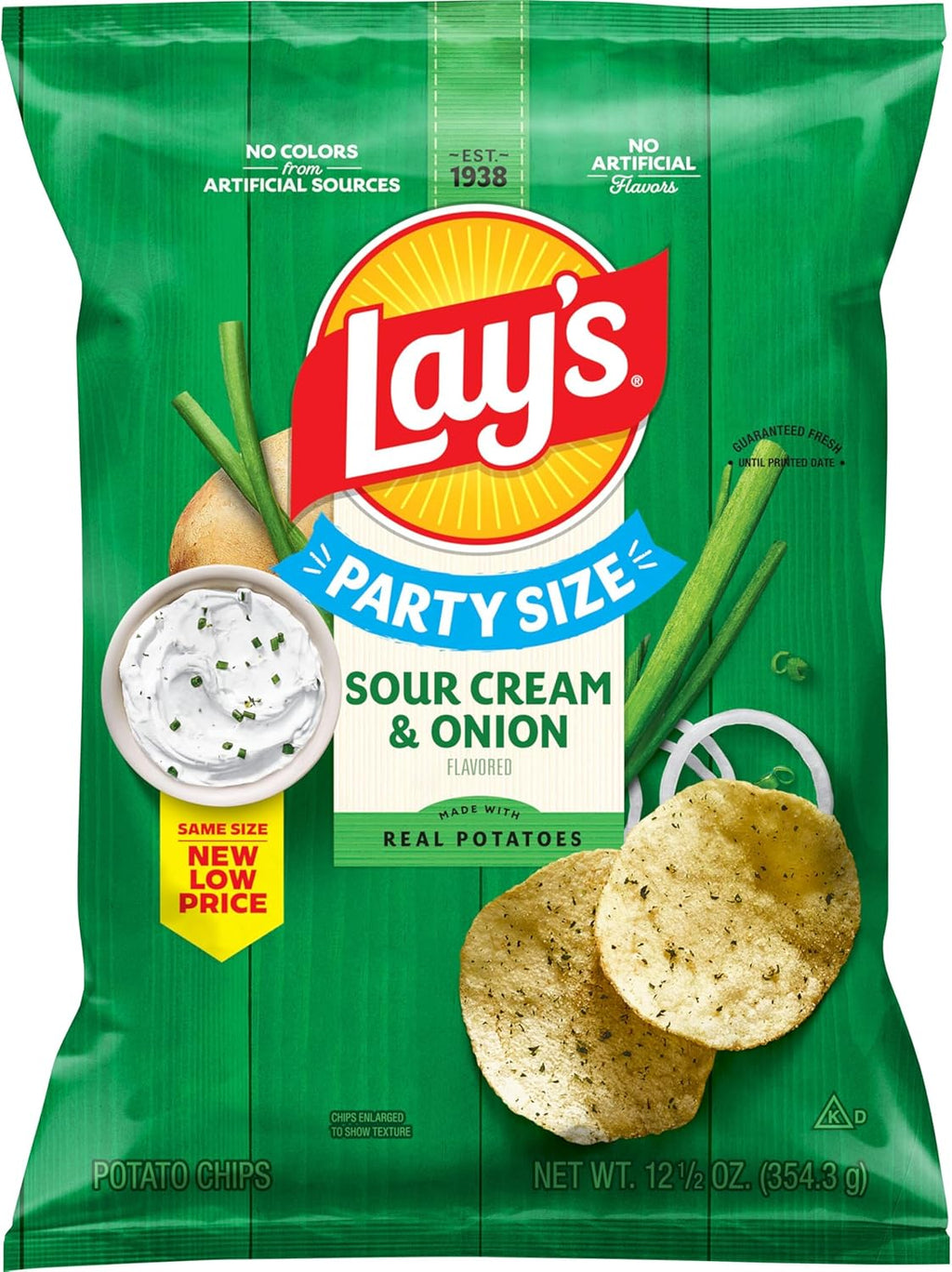 Lay's Potato Chips, Sour Cream & Onion Flavored, 12.5 Oz
