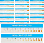 AUEAR, 20 Pack Teeth Shade Guide Whitening Chart Tooth Color Cards White