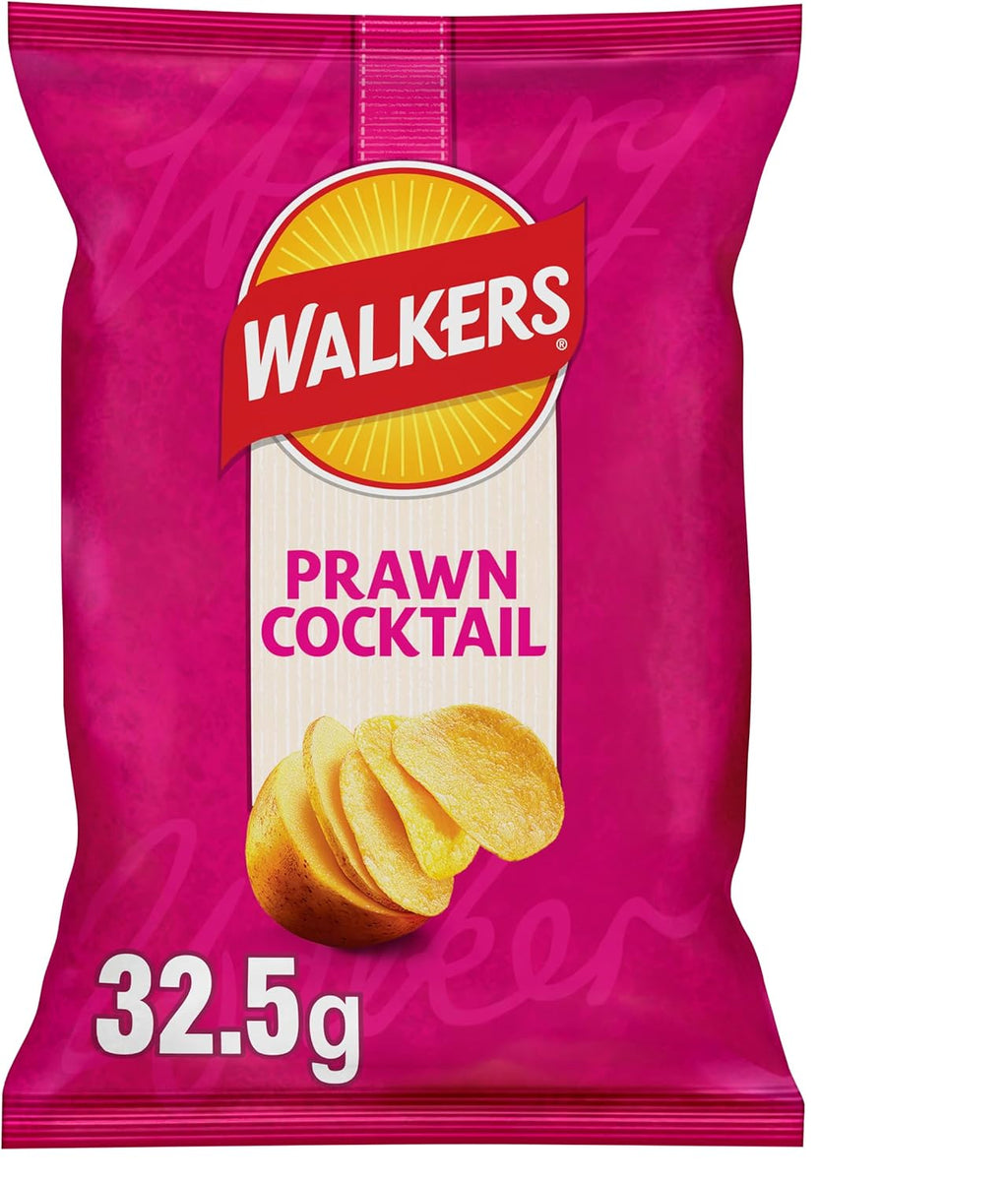 Walkers Prawn Cocktail Crisps Box, 32.5 g (Pack of 32)