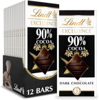Lindt EXCELLENCE 90% Cocoa Dark Chocolate Bar, Dark Chocolate Candy, 3.5 oz. (12 Pack)
