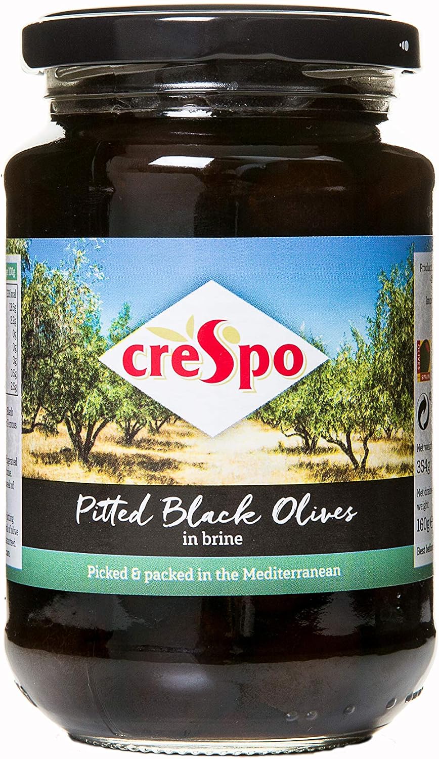 Crespo - Pitted Black Olives In Brine - 354g