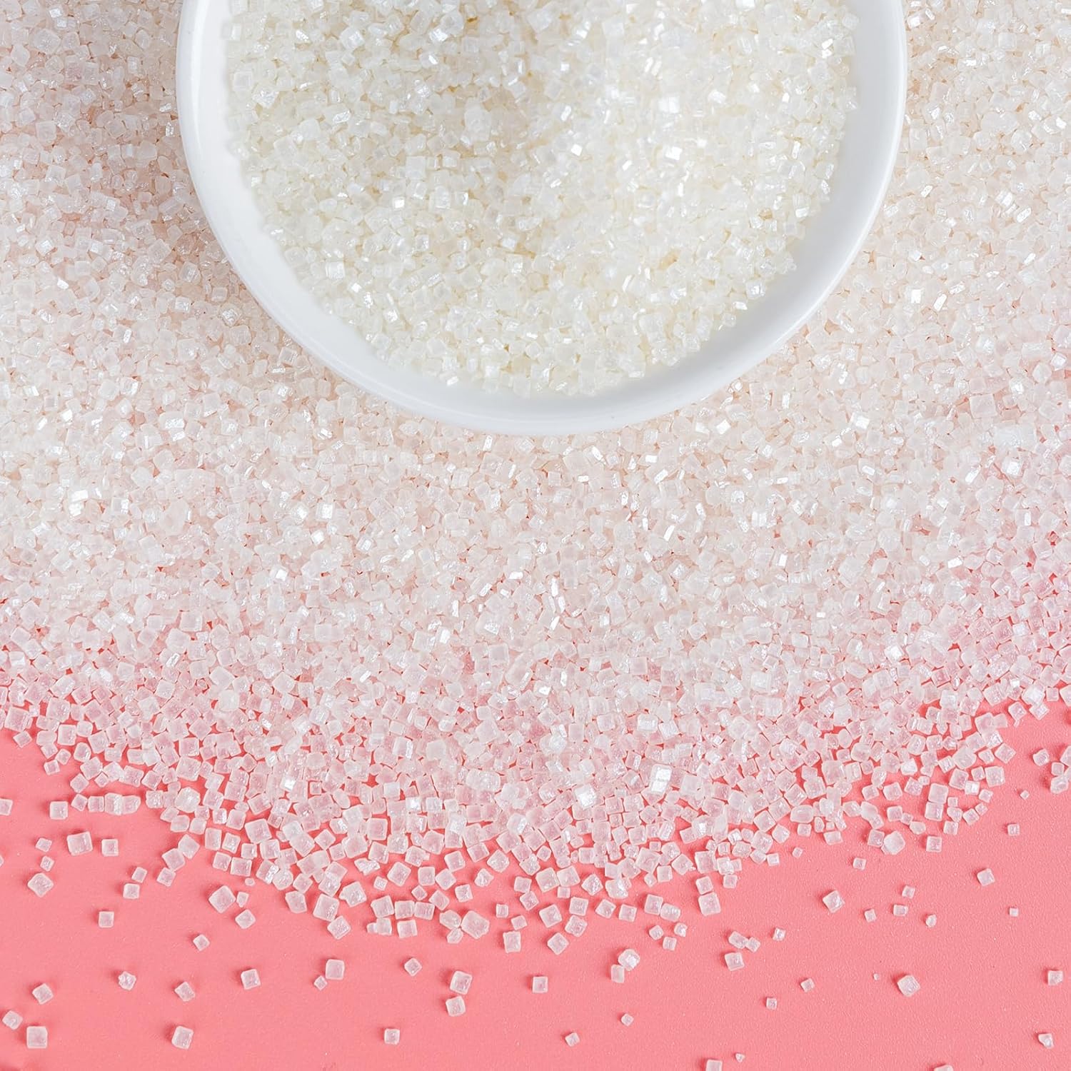 Edible White Sprinkles,Edible Sanding Sugar Crystals for Cake Decorating,150g,Sprinkle Mix for Baking Decorations,Donut Cookies,Ice Cream,Fondant Cake,Caramel Apples,Cupcakes,Desserts Toppers,Birthday Easter Party Supplies