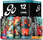 Go Brewing - 12 Mixed Pack - Non-Alcoholic Brew - Small Batch Brew - Classic Ingredients - Non Alcoholic Assorted Variety Pack - Low-Calorie, NA Brew - Ideal for Any Occasion (12 oz, 12 Pack)