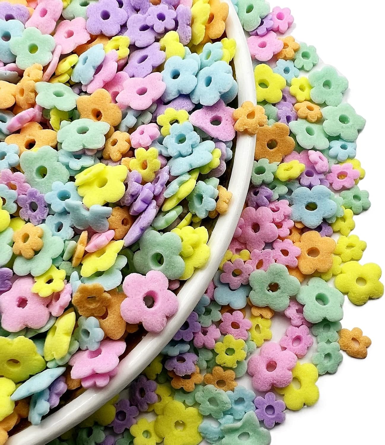 SE Si&Moos Edible Flowers Sprinkles for Cake Decorating Mini Sugar Flowers Pastel Confetti Sprinkles Edible Flower Cake Decorations, Baking, Ice Cream, Cookies, Cupcake Toppers Party Baby Shower Holiday Supplies 3 OZ