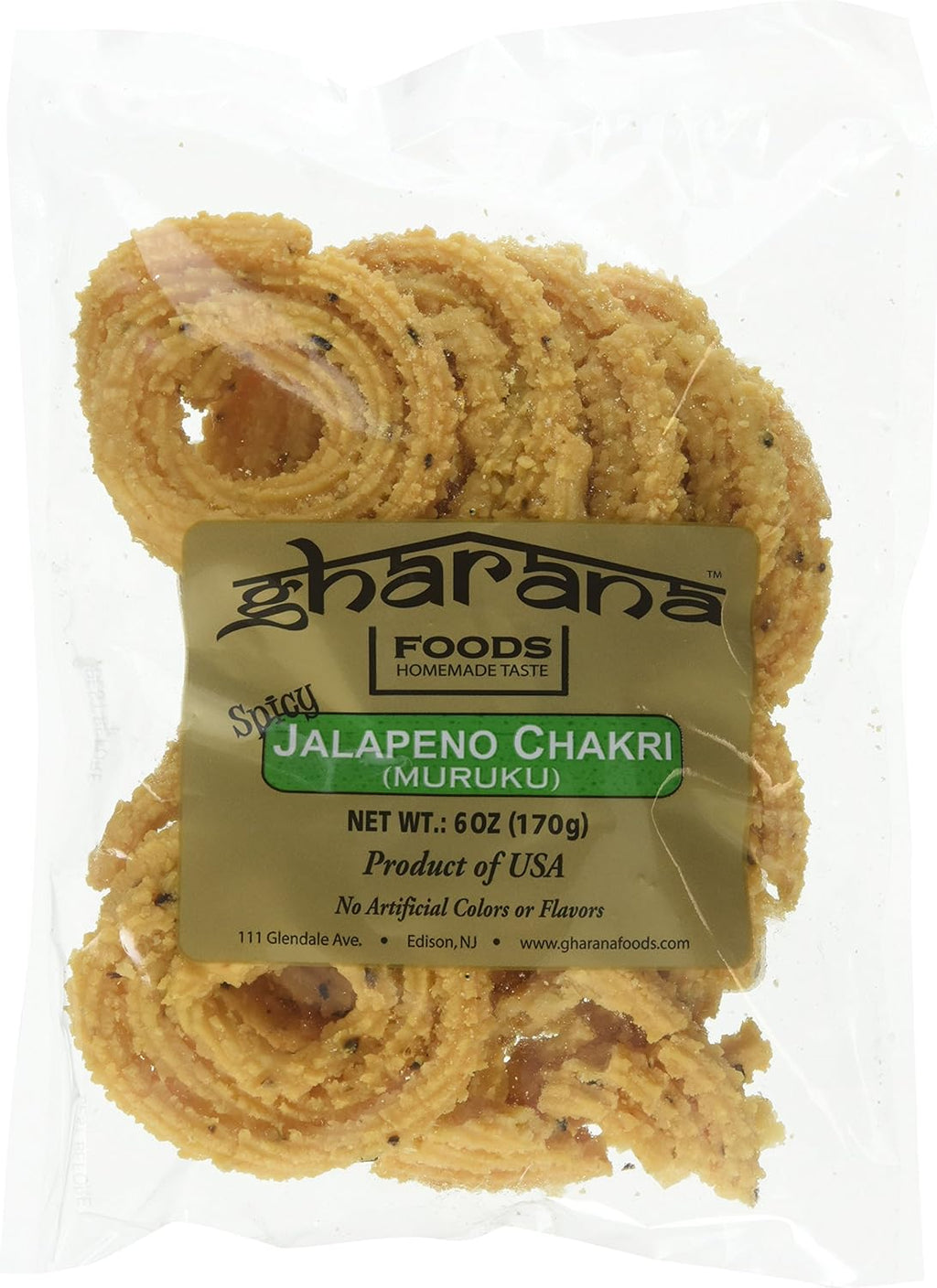 Gharana Foods Original Jalapeno Chakri, 6 oz
