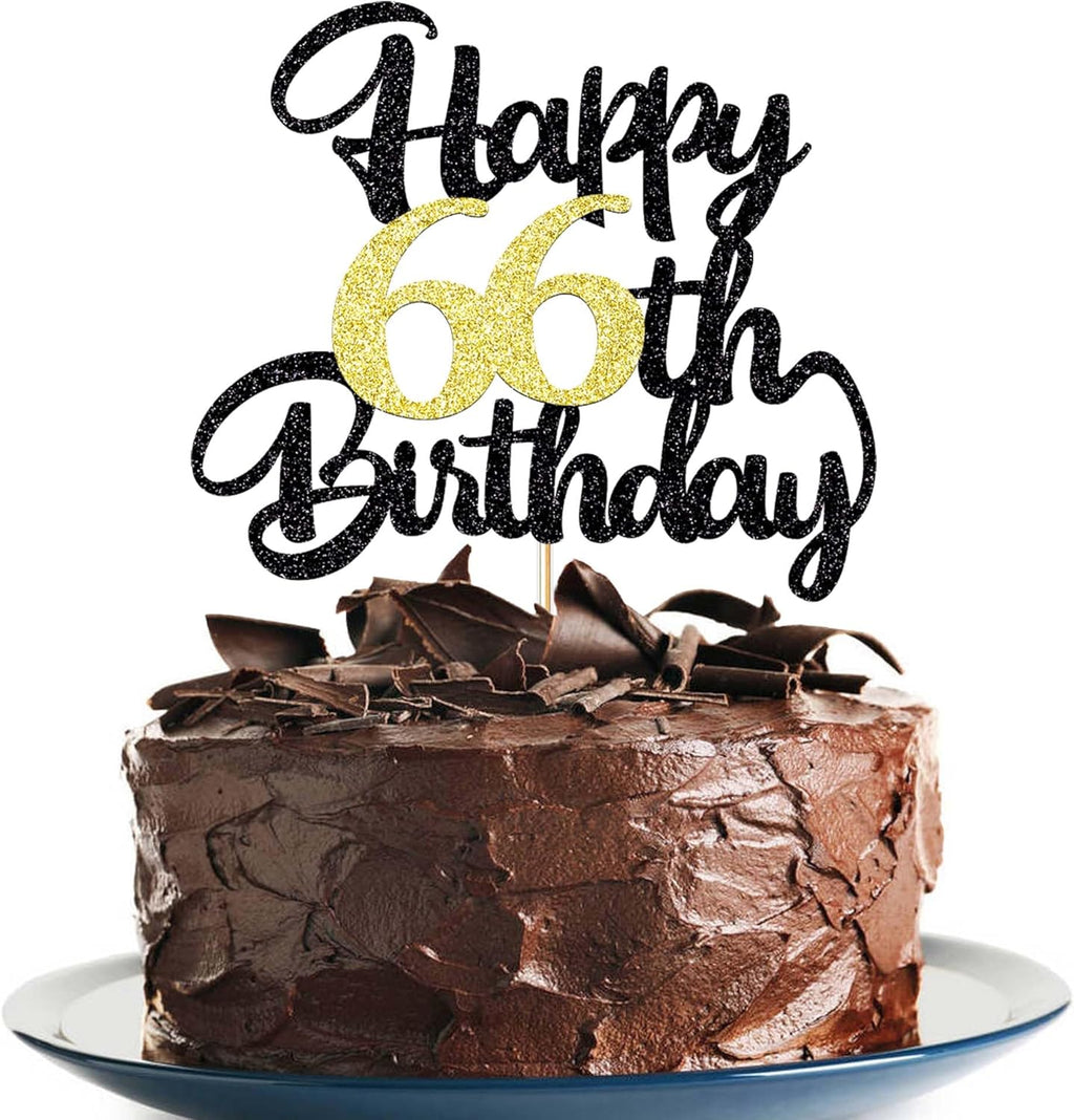 66th Happy birthday cake topper happy cake decoration 66th birthday party decoration gift plugin (66)