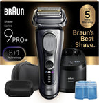 Braun Series 9 PRO+ Electric Shaver, Wet & Dry Razor, Pro SensoAdapt, 6in1 SmartCare Center, 9697CC, Silver