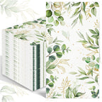100PCS Greenery Paper Napkins 3 Ply Disposable Hand Towels for Bathroom Green Eucalyptus Leaf Guest Napkins Decorative Dinner Napkins for Bridal Baby Shower Wedding Birthday Spring Party