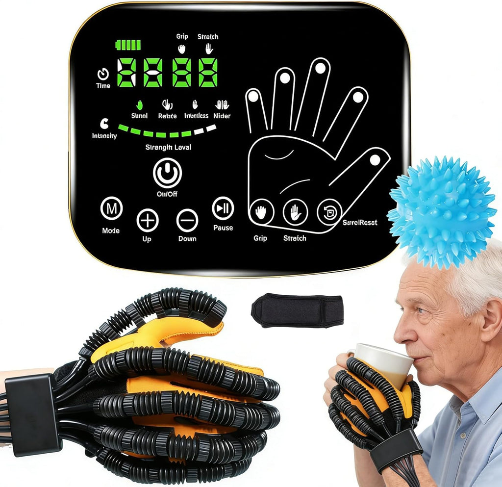 7th Generation Rehabilitation Robot Gloves,Renew Robotic Glove for Stroke Rehab, Hand Therapy Glove, Stroke Recovery Equipment for Hemiplegia Physical Weakness,4 Training Modes