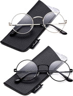 Quality Unisex Retro Round Reading Glasses Spring Hinge Stainless Steel Frame Metal Round Reading Glasses