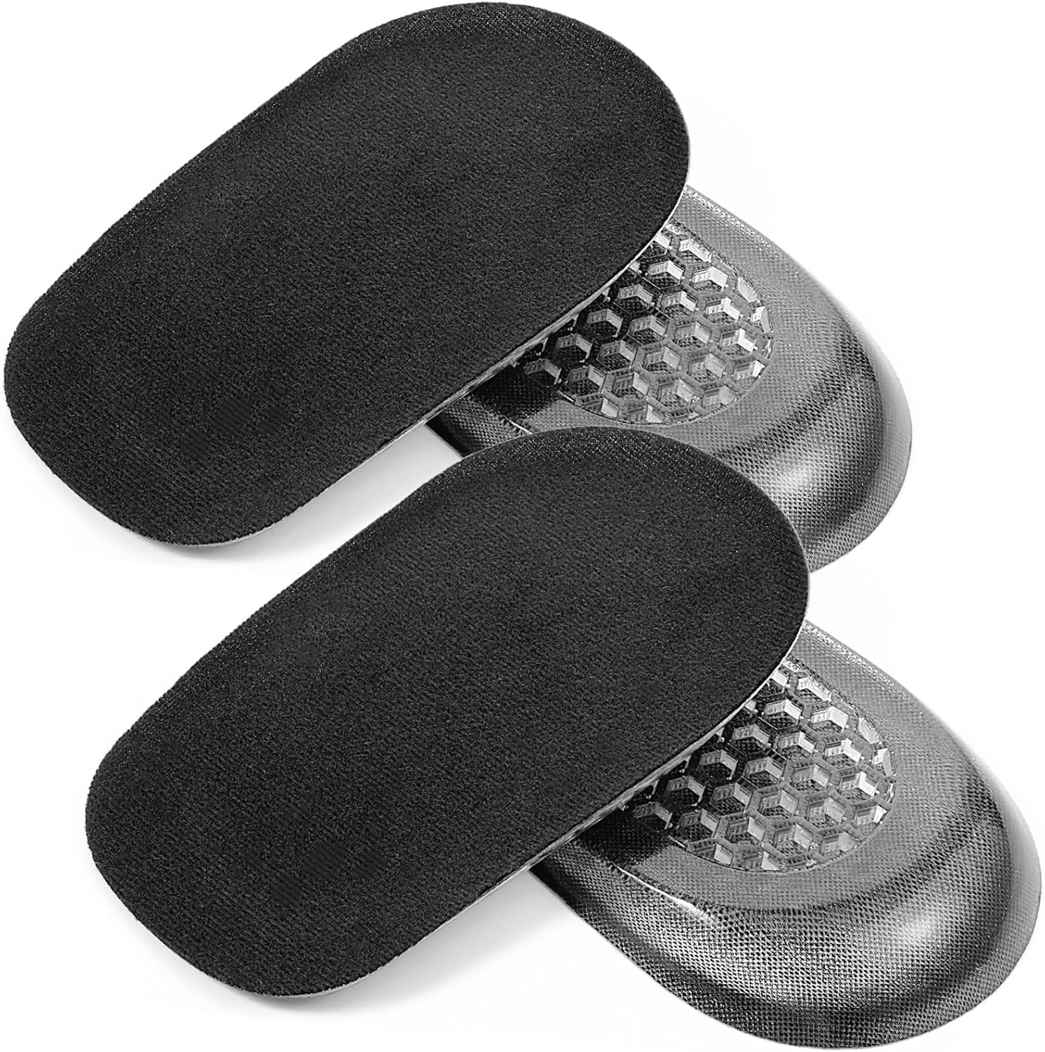 2 Pairs 1/2 Inch Silicone Heel Lifts for Shock Absorption, Heel Pads Cushions Height Increasing Insoles Soft Shoe Lifts for Women Men Comfort Half Foot Insoles for Uneven Legs Heel Pain