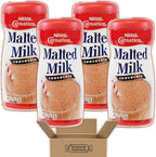Carnation Malted Milk 4 Canister Bulk Pack - Chocolate Flavored - 52 Ounces Total - Perfect For Making Chilled Chocolate Milk and Milk Shakes - In Cornershop Confections Protective Box