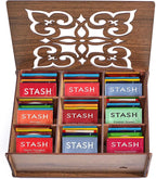 Tea Bags Sampler Gift Box – 80 Count, 28 Flavors – Wooden (MDF) Tea Organizer in Walnut – Variety Pack for Mom, Dad, Friends, Coworkers, Students, Men & Women