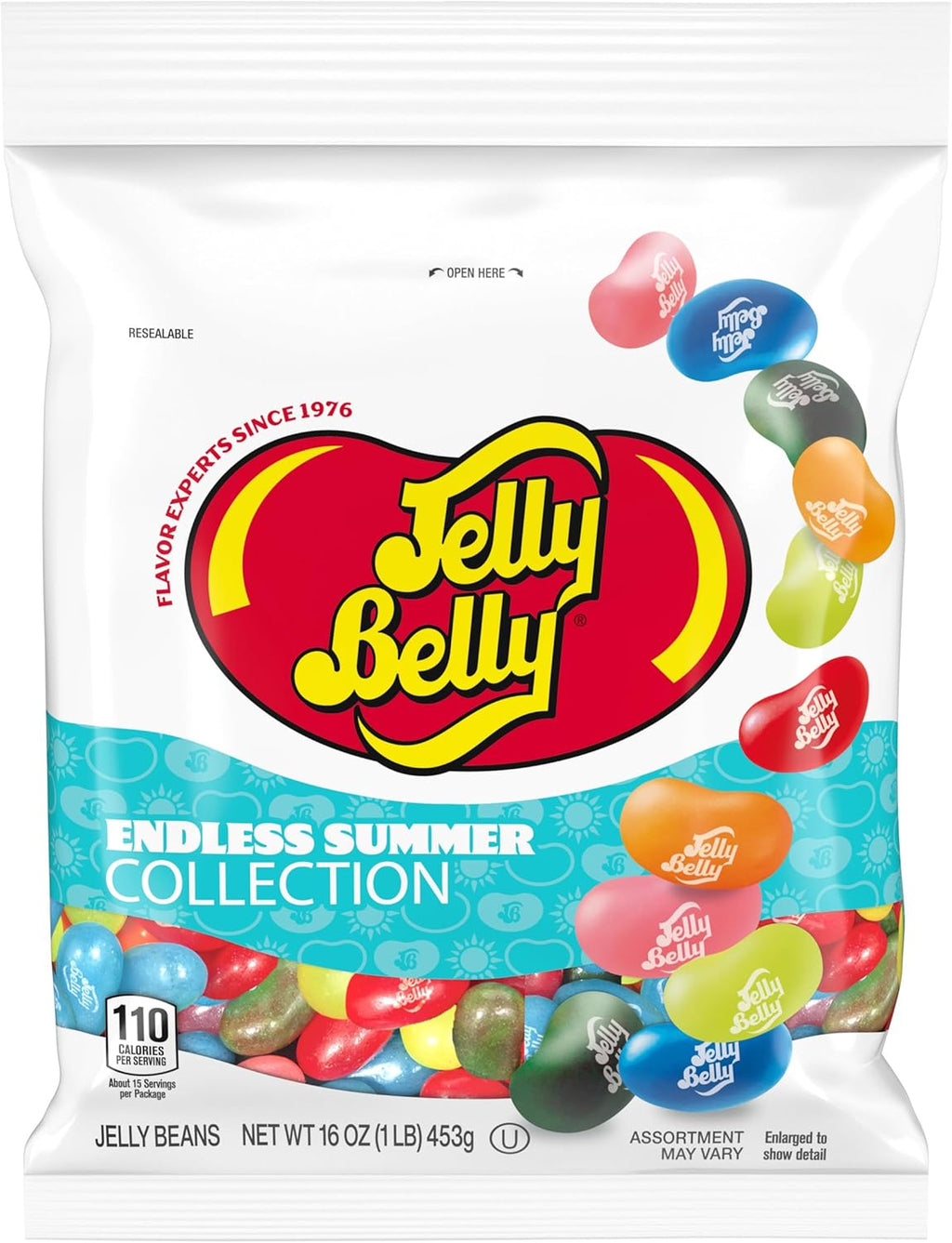 Jelly Belly Endless Summer Assorted Jelly Beans - 1 Pound (16 Ounces) Resealable Bag - Genuine, Official, Straight from the Source