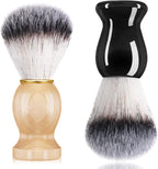 2 Pack Men Shaving Brush, Soap Synthetic Hair Tool & wet Shave Using Cream with Hard Wood Handle Synthetic Travel Paint Brush for Men Valentine Gifts Hair Salon Tool Home(Brown, Black,stylish)