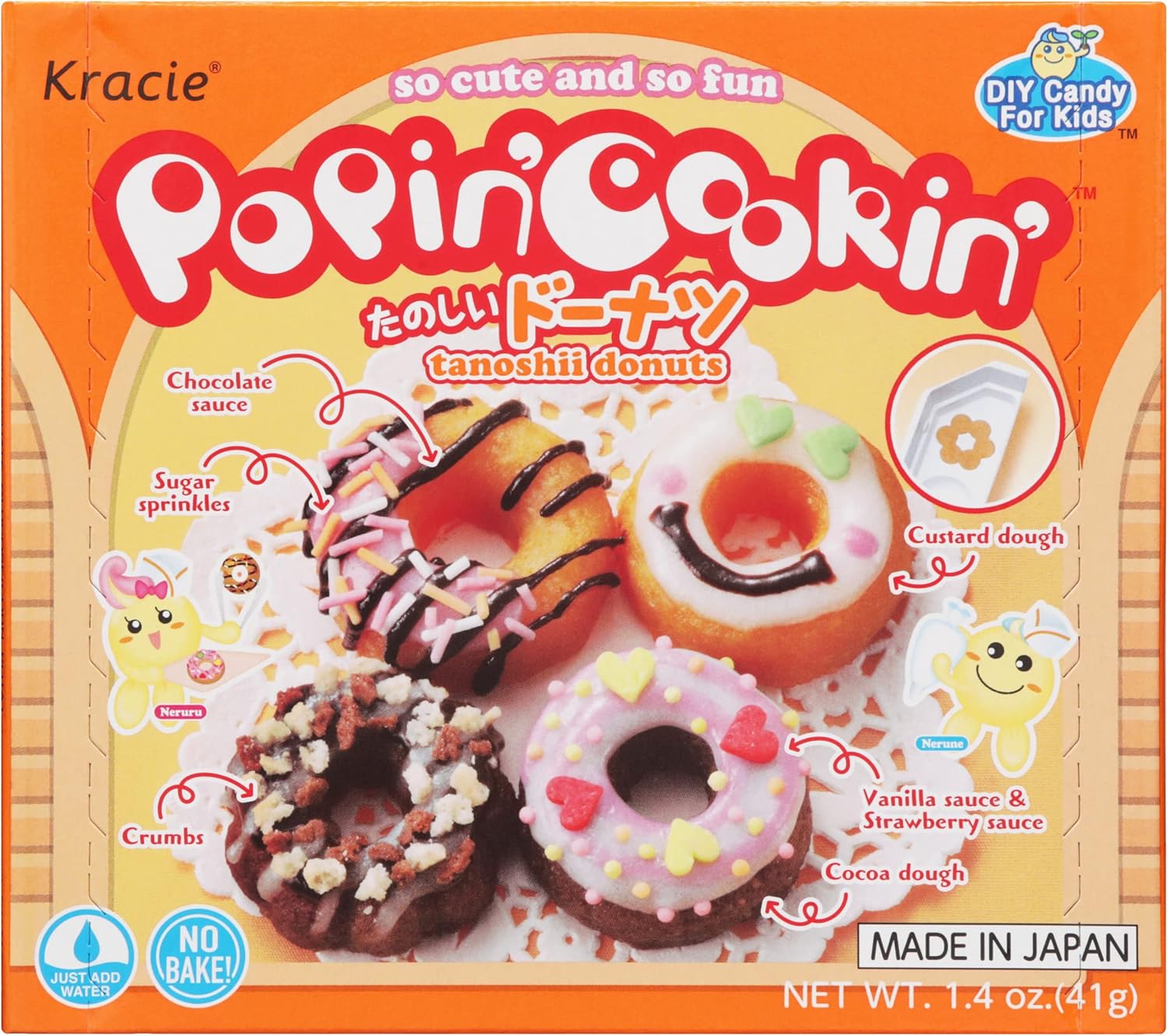 Kracie Popin' Cookin' DIY Candy Donuts Kit, No Bake, 1.4 Ounces (Pack Of 1)