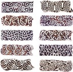 Royal Kraft Border Wooden Printing Stamps (Set of 10) - DIY Henna Fabric Textile Paper Clay Pottery Blocks Htag2177