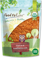 Food to Live Organic Red Split Lentils, 5 Pounds – Non-GMO Masoor Dal, Dried, Vegan, Kosher, Bulk, No Soaking Required, Perfect for Soups, Dal and Spicy Curries